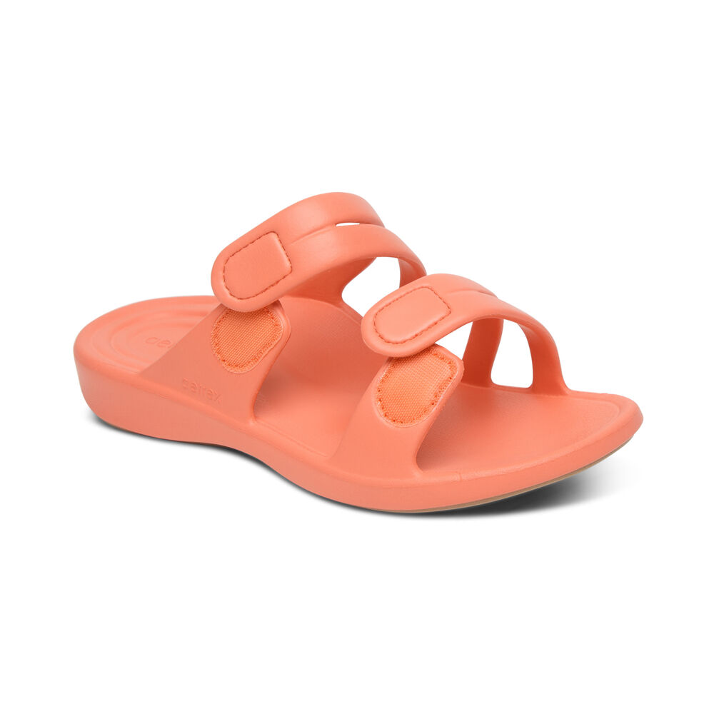 Aetrex Women's Janey Sport Water-Friendly Sandals - Coral | USA NTDNTR8